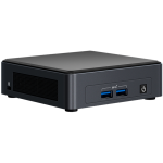 Intel NUC 11 Pro Kit NUC11TNKi3: Intel Core i3-1115G4, Intel UHD Graphics, Dual HDMI 2.0b w/HDMI CEC, Dual DP 1.4a via Type C, Front: 2xUSB 3.2 Rear: 2xUSB 4 (type C), 1xUSB 3.2, 1xUSB 2.0 Internal: 1xUSB 3.2 on m.2 22x42 (pins), 2xUSB 2.0 (headers), EU cord, single pack